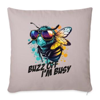 Bumblebee with sunglasses Buzz Off I'm Busy - Sofa pillowcase 17,3'' x 17,3'' (45 x 45 cm) - light taupe - Front