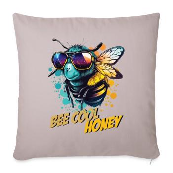 Graffiti Hummel mit Sonnenbrille Bee Cool Honey - Sofakissenbezug 45 x 45 cm - helles Taupe - Vorne