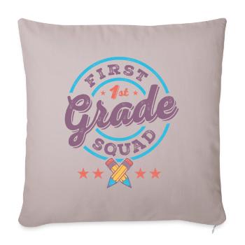 Enseignante de l’équipe de première année de l’équipe de 1re année pour la rentrée scolaire - Housse de coussin décorative 45 x 45 cm - taupe clair - Devant