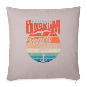 Borkum Northsea Beach Vibes Vintage - Sofakissenbezug 45 x 45 cm - helles Taupe - Vorne