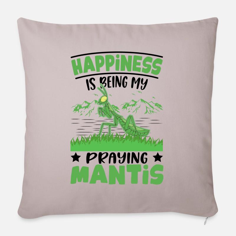 Gottesanbetterin Glück Mantis - Sofakissenbezug 45 x 45 cm - helles Taupe