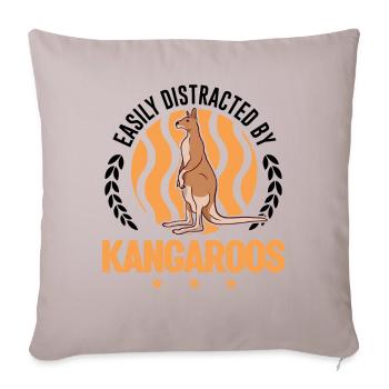 Easily distracted by Kangaroos Kangaroo - Sofa pillowcase 17,3'' x 17,3'' (45 x 45 cm) - light taupe - Front