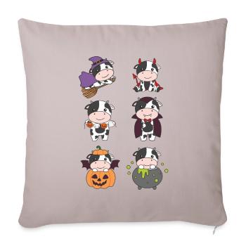 Cow Halloween Devil Pumpkin Vampire Costume - Sofa pillowcase 17,3'' x 17,3'' (45 x 45 cm) - light taupe - Front