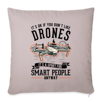 Drone Pilot Cadeau Drone Quadcopter - Housse de coussin décorative 45 x 45 cm - taupe clair - Devant