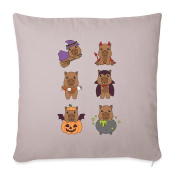 Capybara Halloween Devil Pumpkin Vampire Costume - Sofa pillowcase 17,3'' x 17,3'' (45 x 45 cm) - light taupe - Front