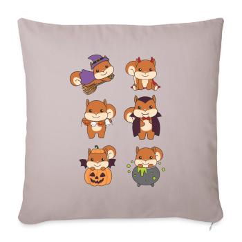 Squirrel Halloween Devil Pumpkin Vampire - Sofa pillowcase 17,3'' x 17,3'' (45 x 45 cm) - light taupe - Front