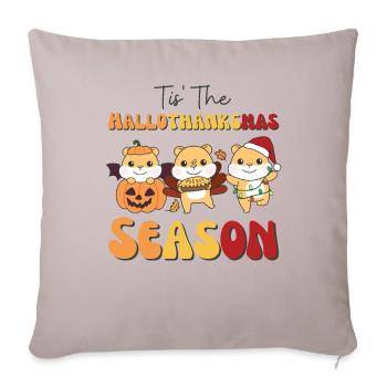 Tis' the Hallothanksmas Season Hamster - Sofa pillowcase 17,3'' x 17,3'' (45 x 45 cm) - light taupe - Front