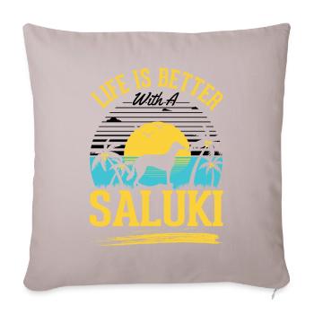 Life is better with Salukis - Sofa pillowcase 17,3'' x 17,3'' (45 x 45 cm) - light taupe - Front