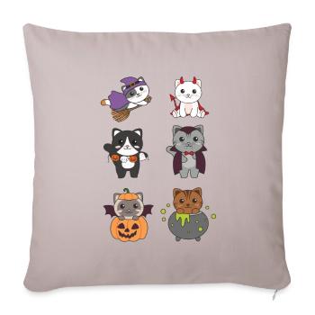 Cat Halloween Devil Pumpkin Vampire Costume - Sofa pillowcase 17,3'' x 17,3'' (45 x 45 cm) - light taupe - Front