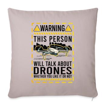 Drone Drone Pilot Quadcopter - Housse de coussin décorative 45 x 45 cm - taupe clair - Devant