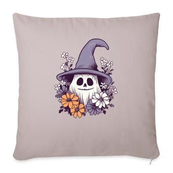 Halloween Groovy Ghost Hippie Fleurs - Housse de coussin décorative 45 x 45 cm - taupe clair - Devant