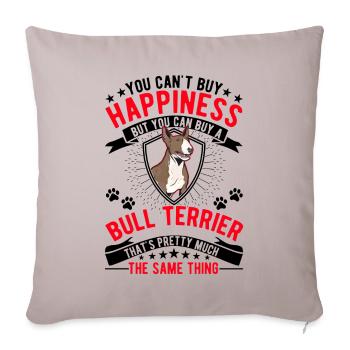Bullterrier Glücklich Miniature Bull Terrier - Sofakissenbezug 45 x 45 cm - helles Taupe - Vorne