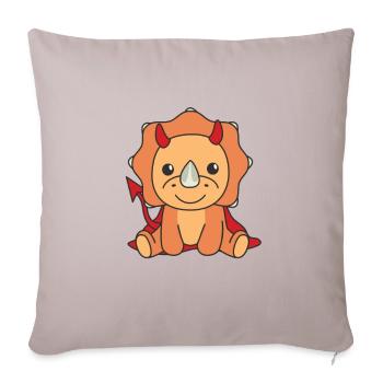 Triceratops Happy Halloween Devil Costume - Sofa pillowcase 17,3'' x 17,3'' (45 x 45 cm) - light taupe - Front