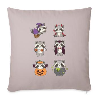 Raccoon Halloween Devil Pumpkin Vampire Costume - Sofa pillowcase 17,3'' x 17,3'' (45 x 45 cm) - light taupe - Front