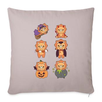 Triceratops Halloween Devil Pumpkin Vampire Costume - Sofa pillowcase 17,3'' x 17,3'' (45 x 45 cm) - light taupe - Front