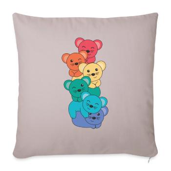 Rainbow Flag Pride LGBTQ Cute Mouse Stack - Sofa pillowcase 17,3'' x 17,3'' (45 x 45 cm) - light taupe - Front