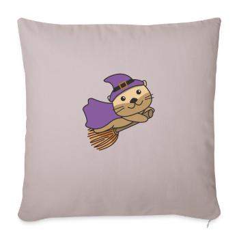 Otter Halloween Witch Kids Witches Costume - Sofa pillowcase 17,3'' x 17,3'' (45 x 45 cm) - light taupe - Front