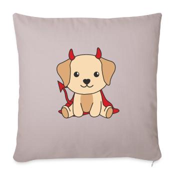 Labrador Happy Halloween Devil Costume - Sofa pillowcase 17,3'' x 17,3'' (45 x 45 cm) - light taupe - Front