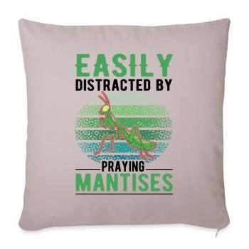 Gottesanbeterin Praying Mantis Fangschrecke - Sofakissenbezug 45 x 45 cm - helles Taupe - Vorne
