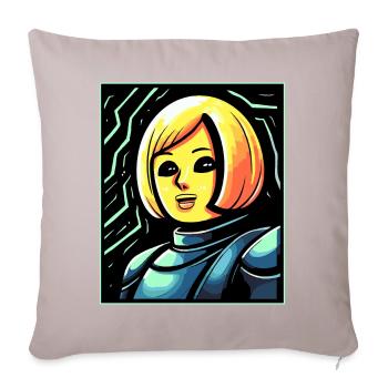 French cartoon puppet of Joan of Arc - Sofa pillowcase 17,3'' x 17,3'' (45 x 45 cm) - light taupe - Front