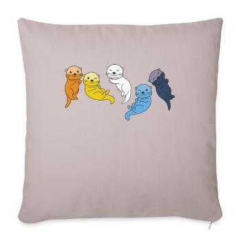 Aroace Flag Pride LGBTQ Cute Otter - Sofa pillowcase 17,3'' x 17,3'' (45 x 45 cm) - light taupe - Front