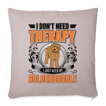Goldendoodle Therapie - Sofakissenbezug 45 x 45 cm - helles Taupe - Vorne