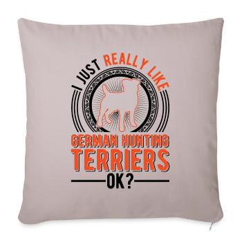 I just like German Hunting Terriers - Sofa pillowcase 17,3'' x 17,3'' (45 x 45 cm) - light taupe - Front