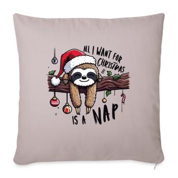Sloth All I want for Christmas is a nap - Sofa pillowcase 17,3'' x 17,3'' (45 x 45 cm) - light taupe - Front