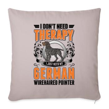 Deutsch Drahthaar Therapie - Sofakissenbezug 45 x 45 cm - helles Taupe - Vorne