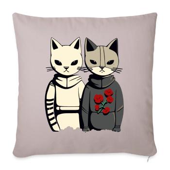 Cartoon Rivals : Cat vs. Cat - Housse de coussin décorative 45 x 45 cm - taupe clair - Devant