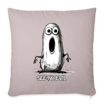 Don't see evil, funny worm - Sofa pillowcase 17,3'' x 17,3'' (45 x 45 cm) - light taupe - Front