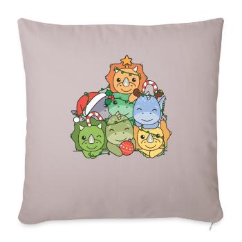 Dinosaur Christmas Tree Funny Animal - Sofa pillowcase 17,3'' x 17,3'' (45 x 45 cm) - light taupe - Front