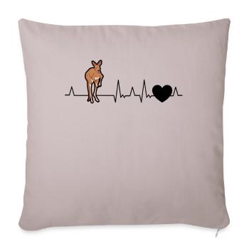 Kangaroo Heartbeat Australie - Housse de coussin décorative 45 x 45 cm - taupe clair - Devant