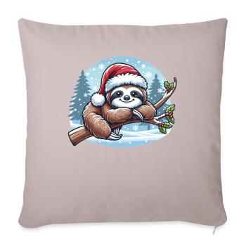 Paresseux, Noël, Hiver, Animaux, Paresseux - Housse de coussin décorative 45 x 45 cm - taupe clair - Devant