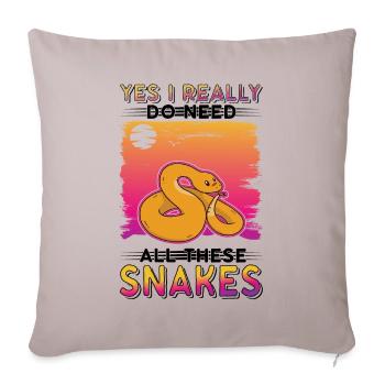 Propriétaires de serpents Amoureux des serpents - Housse de coussin décorative 45 x 45 cm - taupe clair - Devant