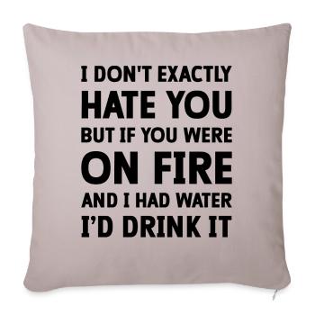 I don't exactly hate you, but if you were on fire - Sofa pillowcase 17,3'' x 17,3'' (45 x 45 cm) - light taupe - Front