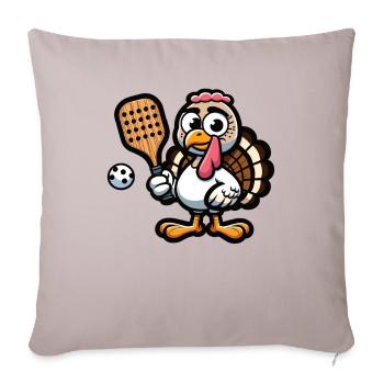 Thanksgiving turkey playing pickleball - Sofa pillowcase 17,3'' x 17,3'' (45 x 45 cm) - light taupe - Front