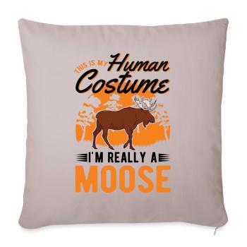 Moose Human Costume Elch Halloween - Sofa pillowcase 17,3'' x 17,3'' (45 x 45 cm) - light taupe - Front