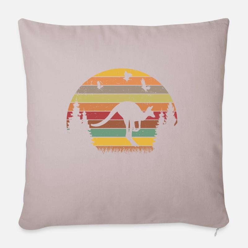 Känguru Retro Australien Vintage - Sofakissenbezug 45 x 45 cm - helles Taupe
