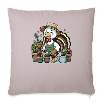 Thanksgiving Garden Turkey Gardener Vegetables - Sofa pillowcase 17,3'' x 17,3'' (45 x 45 cm) - light taupe - Front