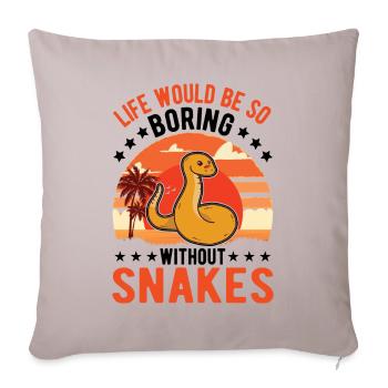 Propriétaires de serpents Amoureux des serpents - Housse de coussin décorative 45 x 45 cm - taupe clair - Devant