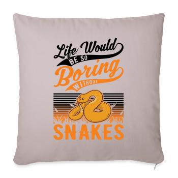 Propriétaires de serpents Amoureux des serpents - Housse de coussin décorative 45 x 45 cm - taupe clair - Devant