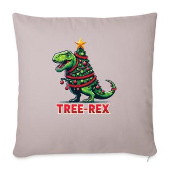 Tree-Rex lustiger Dinosaurier Wortspiel T-Rex - Sofakissenbezug 45 x 45 cm - helles Taupe - Vorne