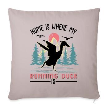Home is where my runner ducks are - Sofa pillowcase 17,3'' x 17,3'' (45 x 45 cm) - light taupe - Front