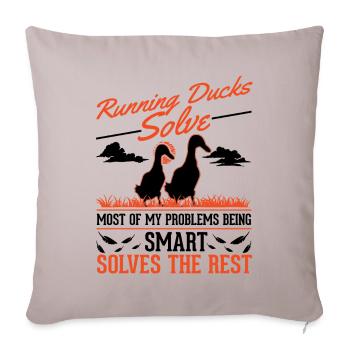 Indian Runner Duck Gift Running Duck - Sofa pillowcase 17,3'' x 17,3'' (45 x 45 cm) - light taupe - Front