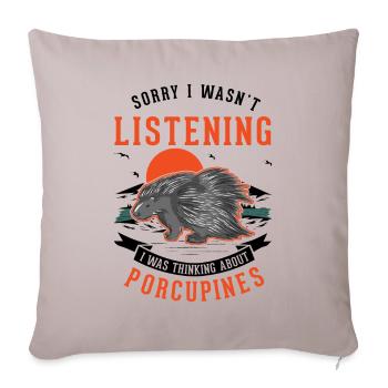 Porc-épic Cadeau Porc-épic - Housse de coussin décorative 45 x 45 cm - taupe clair - Devant