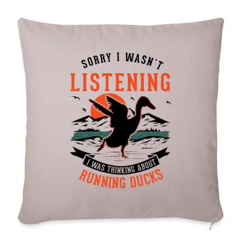Indian Runner Duck Gift Bottle Duck - Sofa pillowcase 17,3'' x 17,3'' (45 x 45 cm) - light taupe - Front