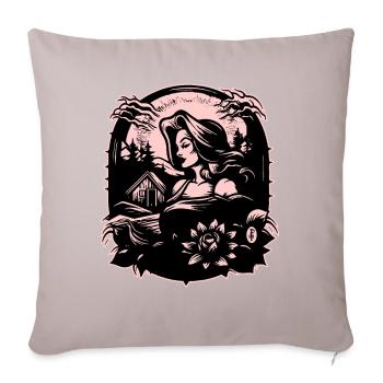 Pink Mother Nature Lady - Sofa pillowcase 17,3'' x 17,3'' (45 x 45 cm) - light taupe - Front