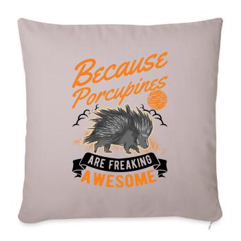 Porc-épic cadeau Porc-épic - Housse de coussin décorative 45 x 45 cm - taupe clair - Devant