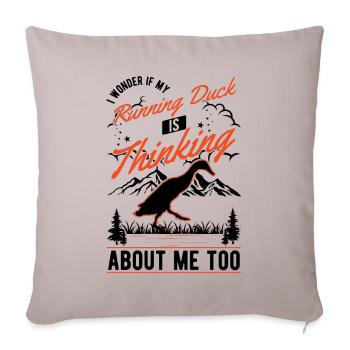 Indian Runner Duck Gift Bottle Duck - Sofa pillowcase 17,3'' x 17,3'' (45 x 45 cm) - light taupe - Front